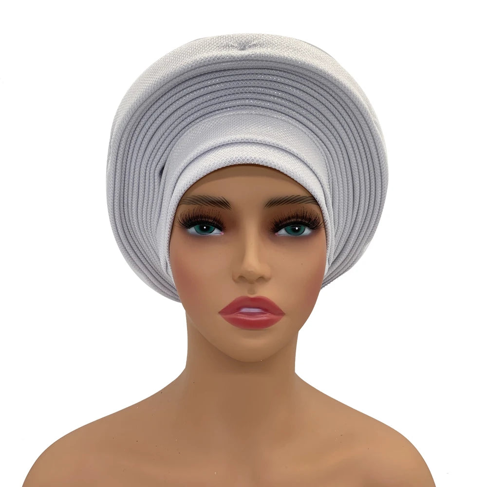 Women's white made turban, colors