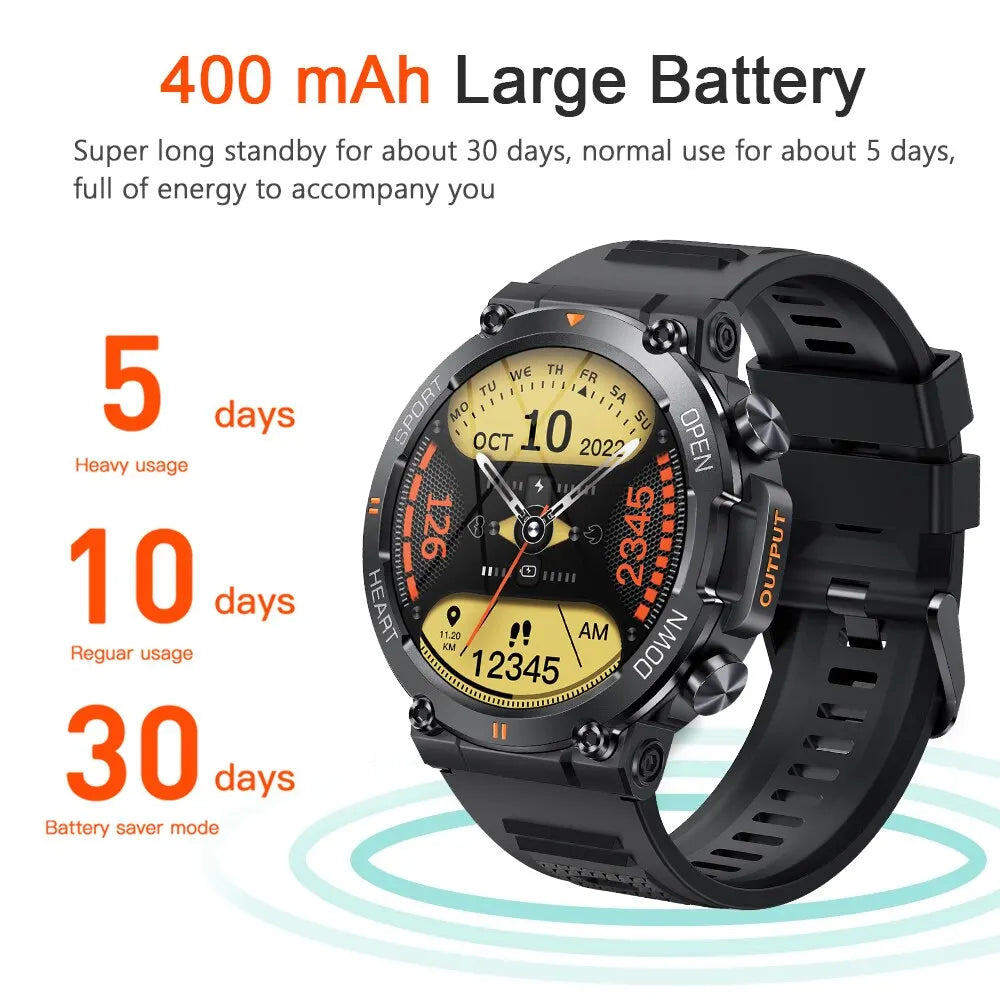 Unisex 1.39" bluetooth smart fitness watch - unisex