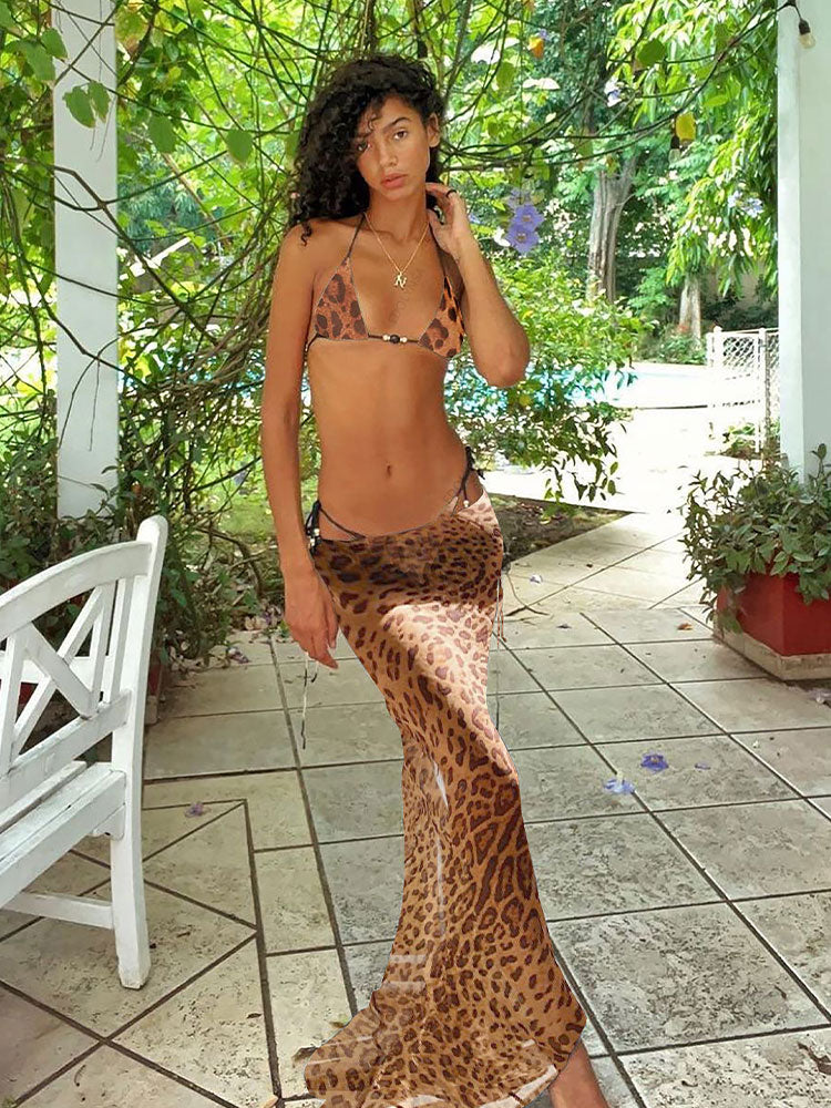 Women's 3-Piece bikini set with beach skirt