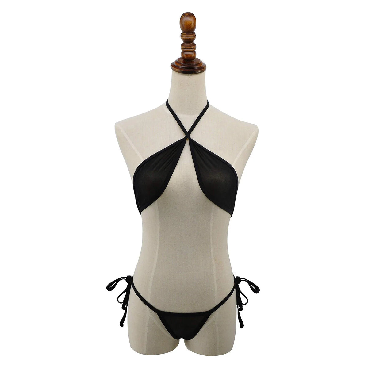 Alternate view: Women's halter cross bra lingerie set