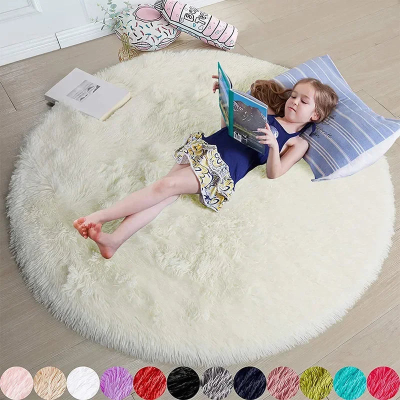 Alternate view: Soft plush round rug