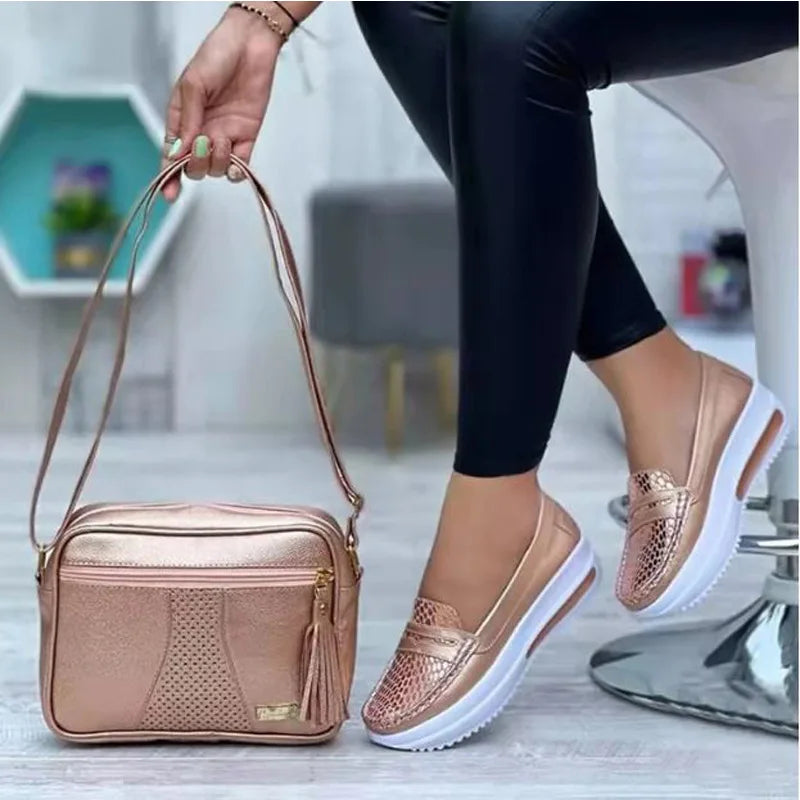 Women's rose gold plus size sneakers