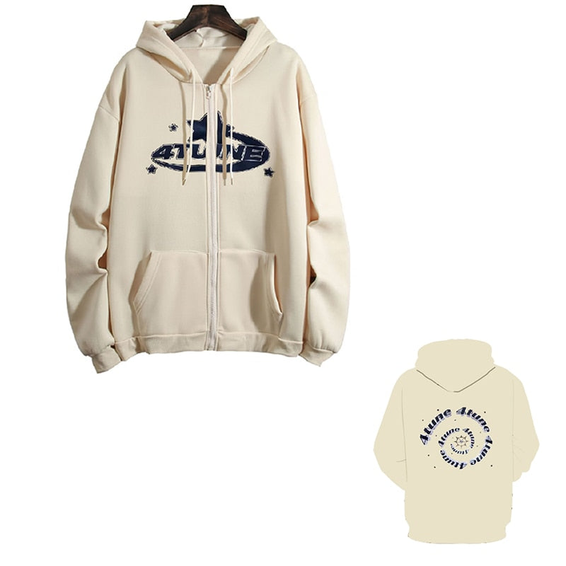Women's beige a letter print jacket
