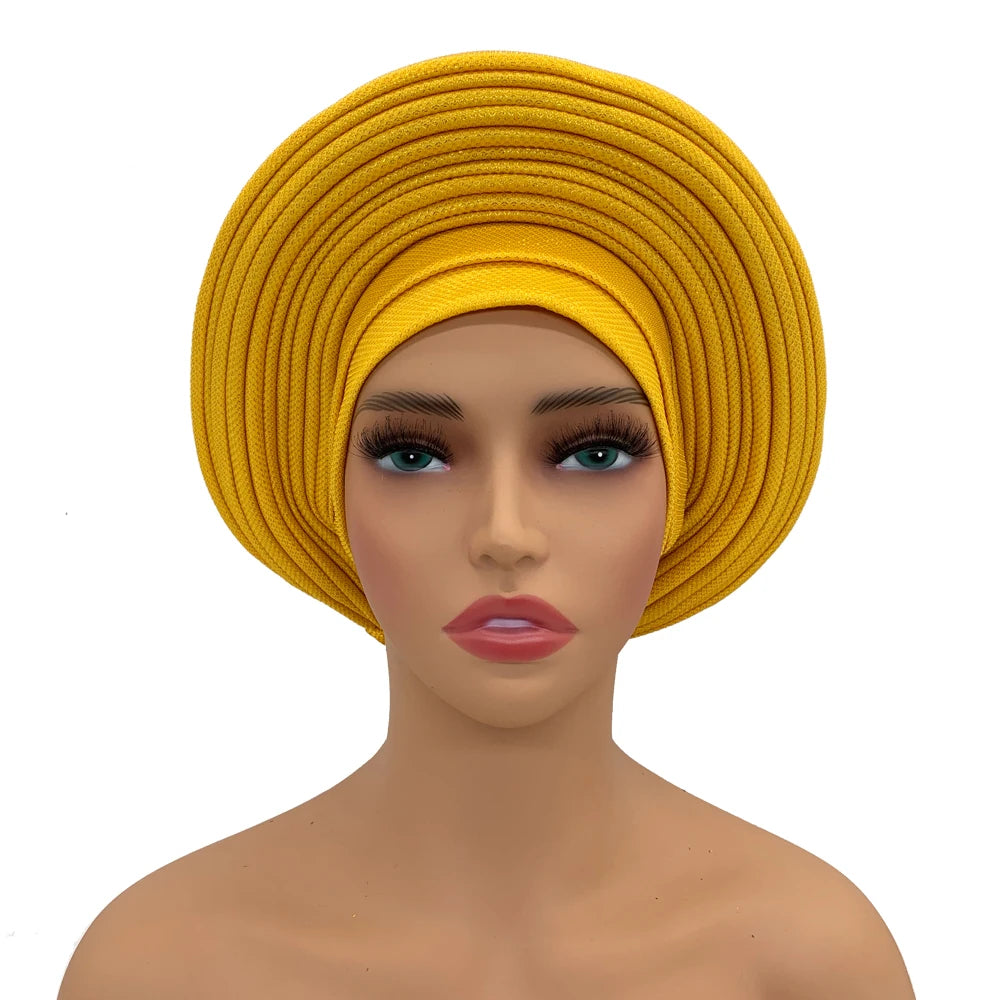 Women's yellow made turban, colors
