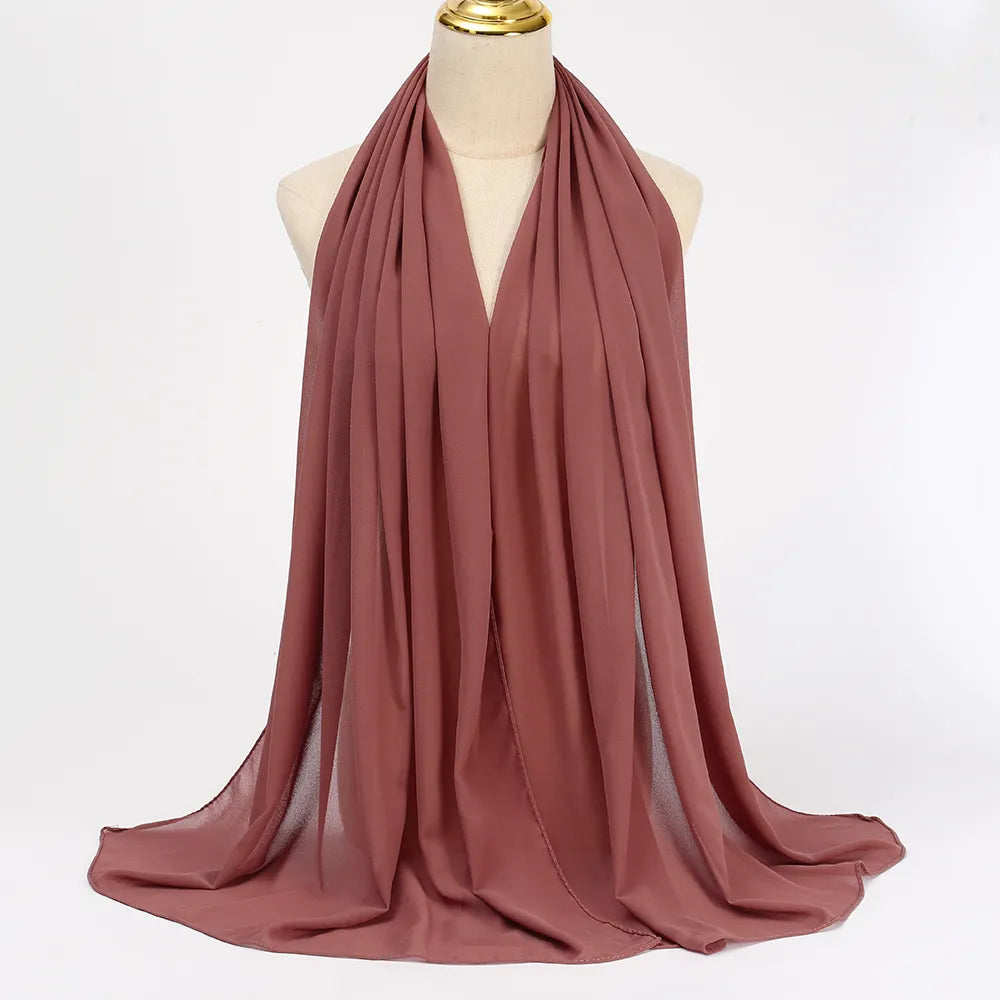 Women's rose brown chiffon hijab scarf