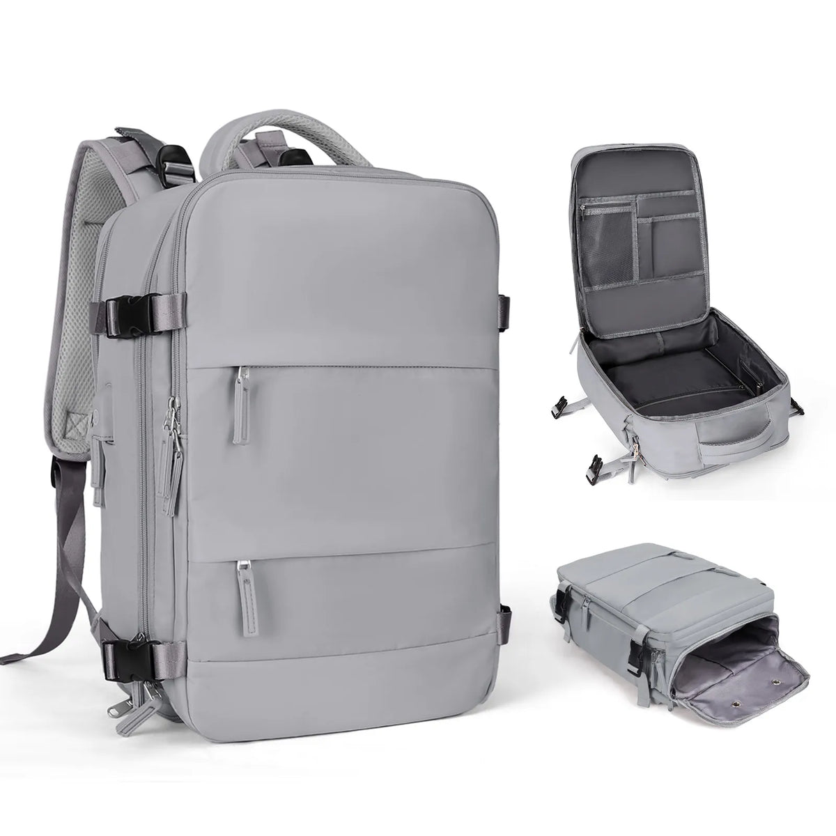 Women's grey travel backpack