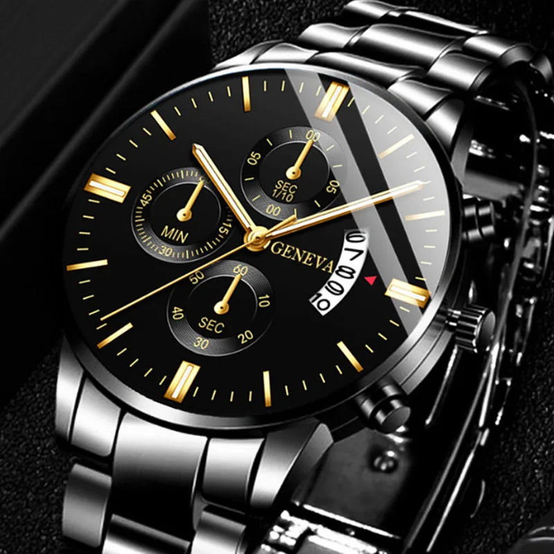 Classic business watch with date - view 1