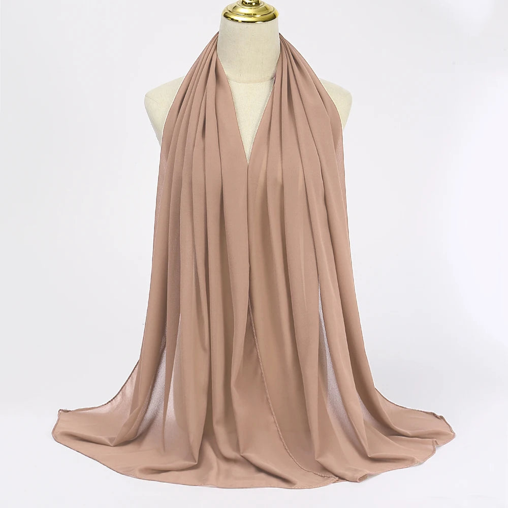 Women's nude pink chiffon hijab scarf