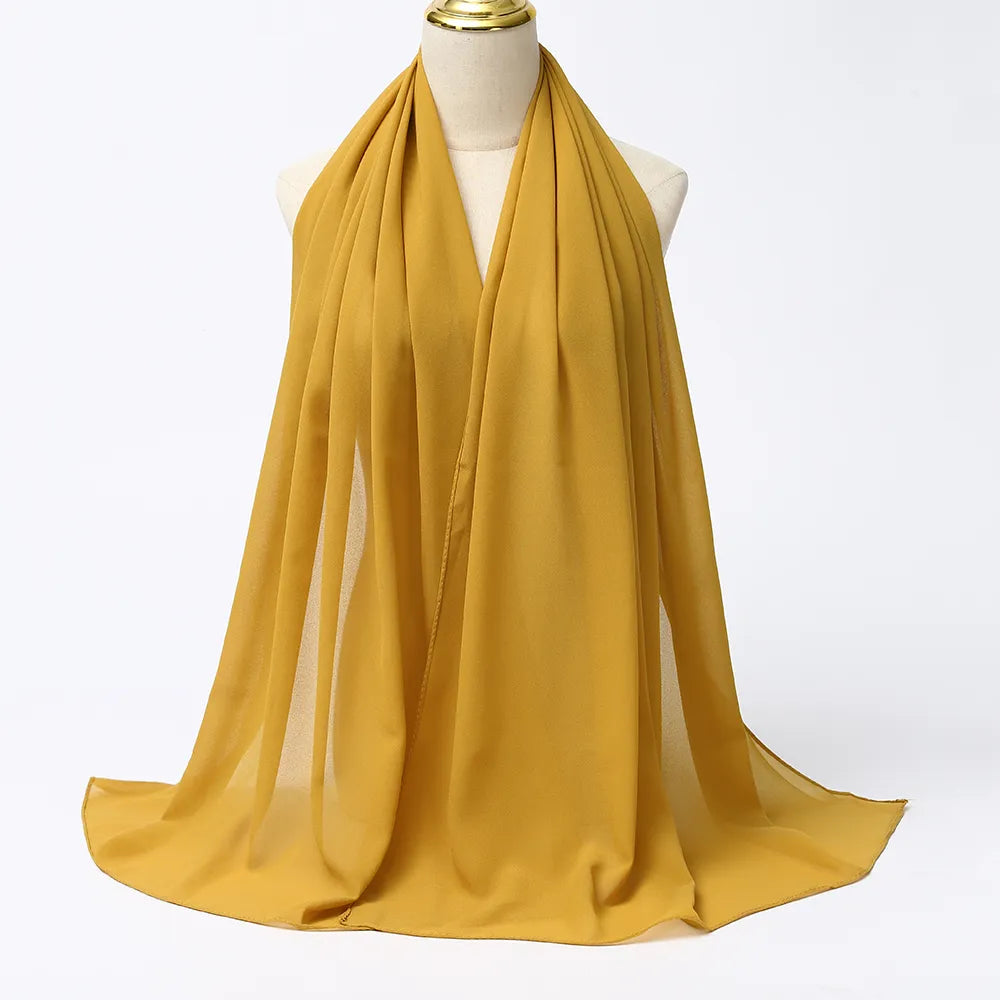 Women's turmeric chiffon hijab scarf