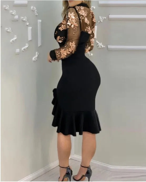 Alternate view: Women's mesh ruffle dress