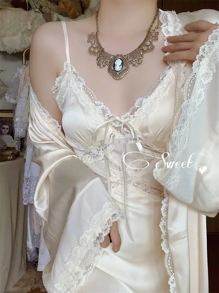 Alternate view: Women's silk v neck lace dress