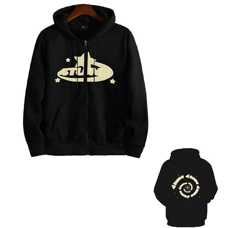 Women's black a letter print jacket