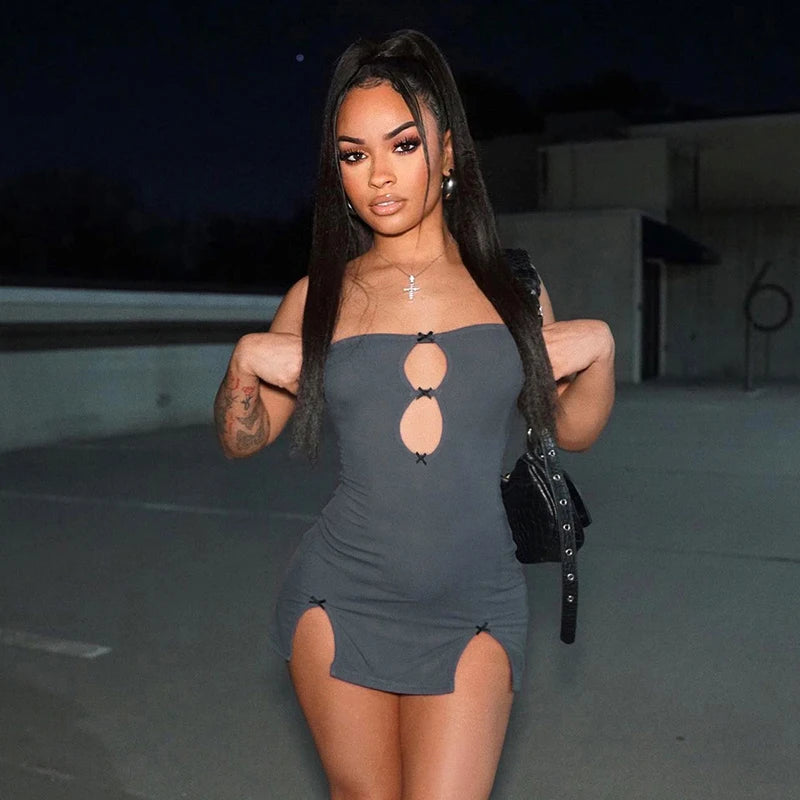 Women's yk bow mini dress