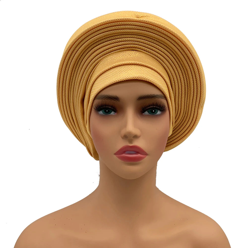 Women's gold made turban, colors