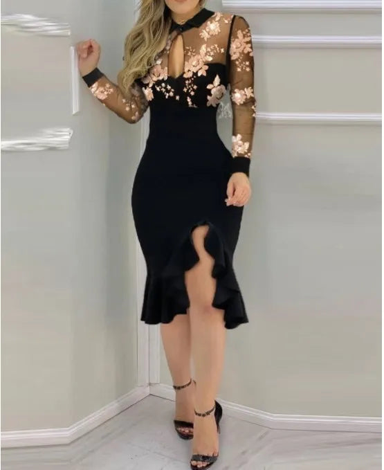 Alternate view: Women's mesh ruffle dress