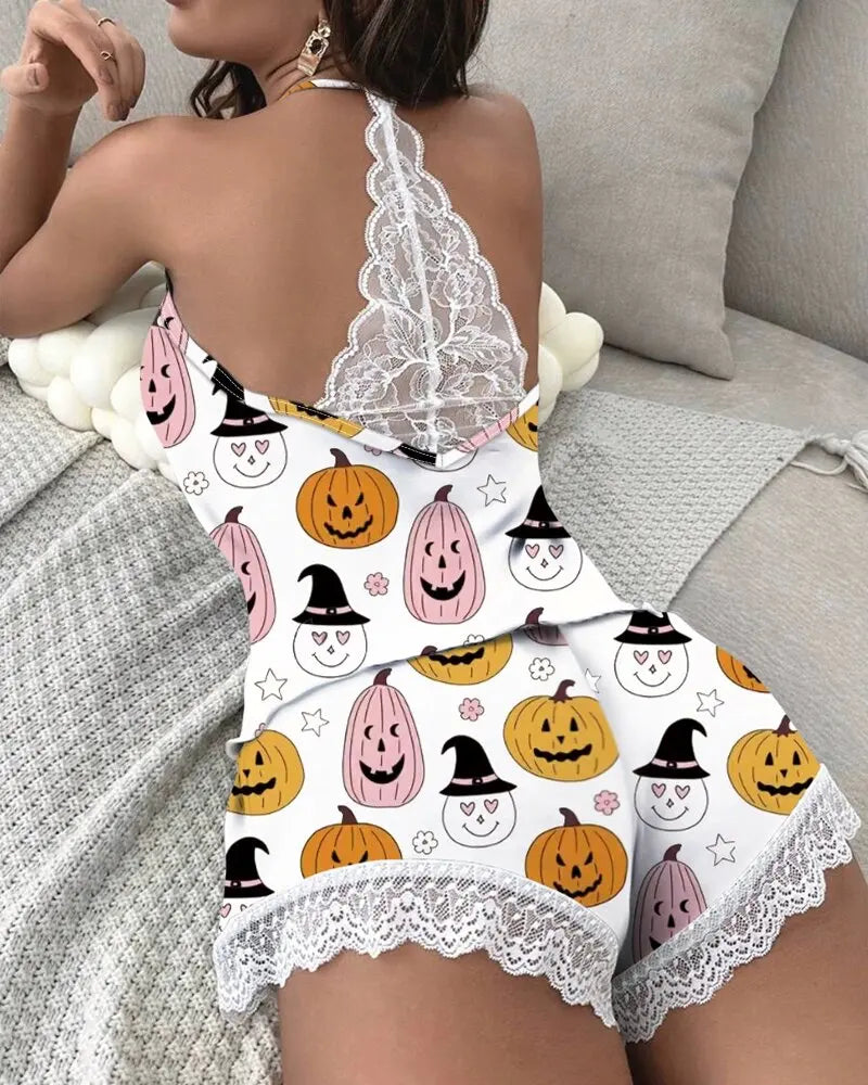 Women's crochet lace pajama set