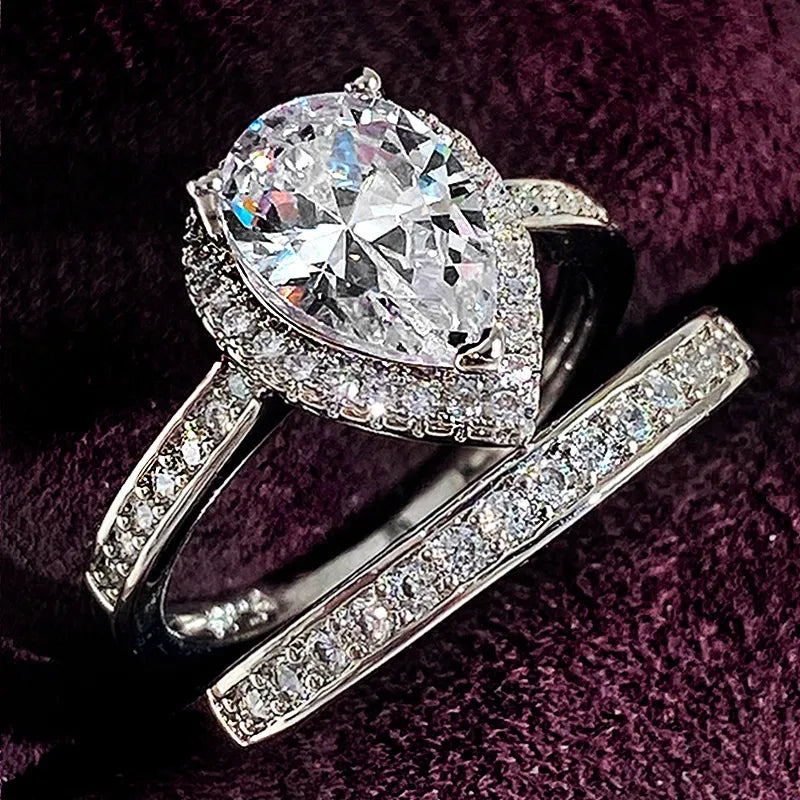 Alternate view: Women's square zirconia ring