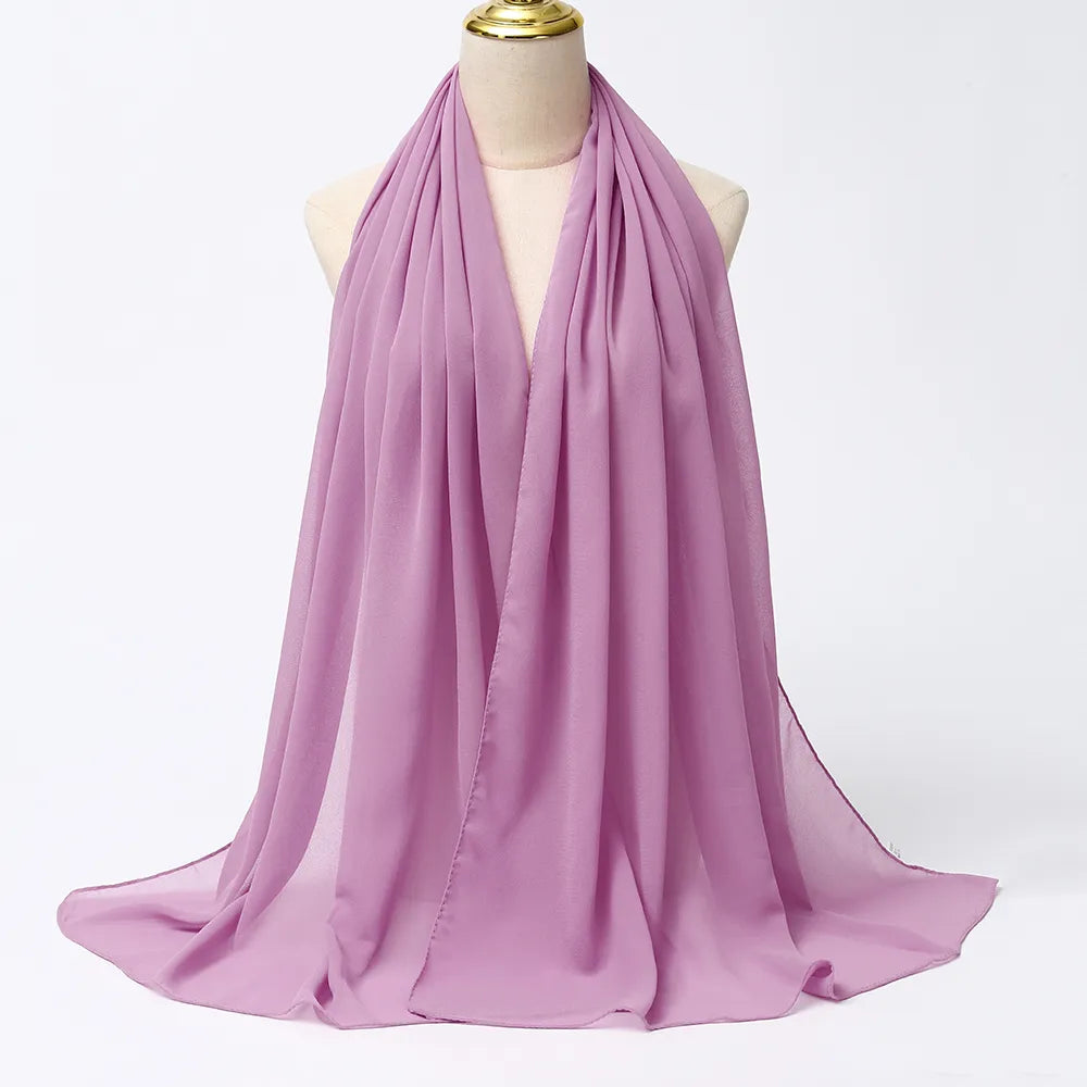 Women's ancient purple chiffon hijab scarf