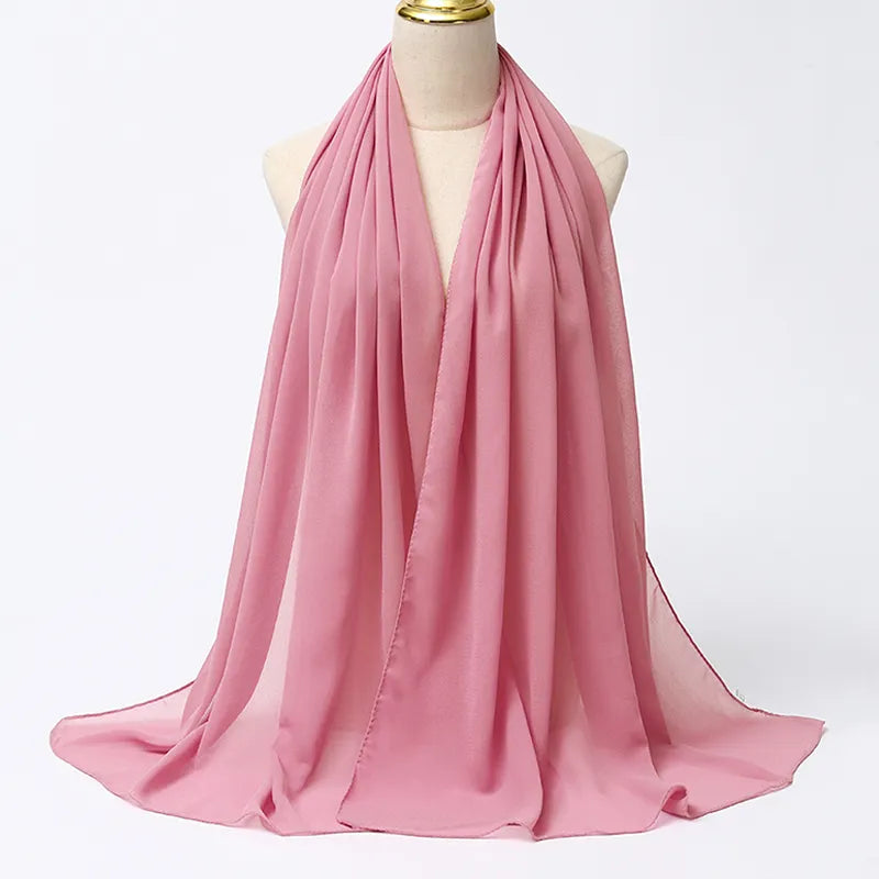Women's peach pink chiffon hijab scarf