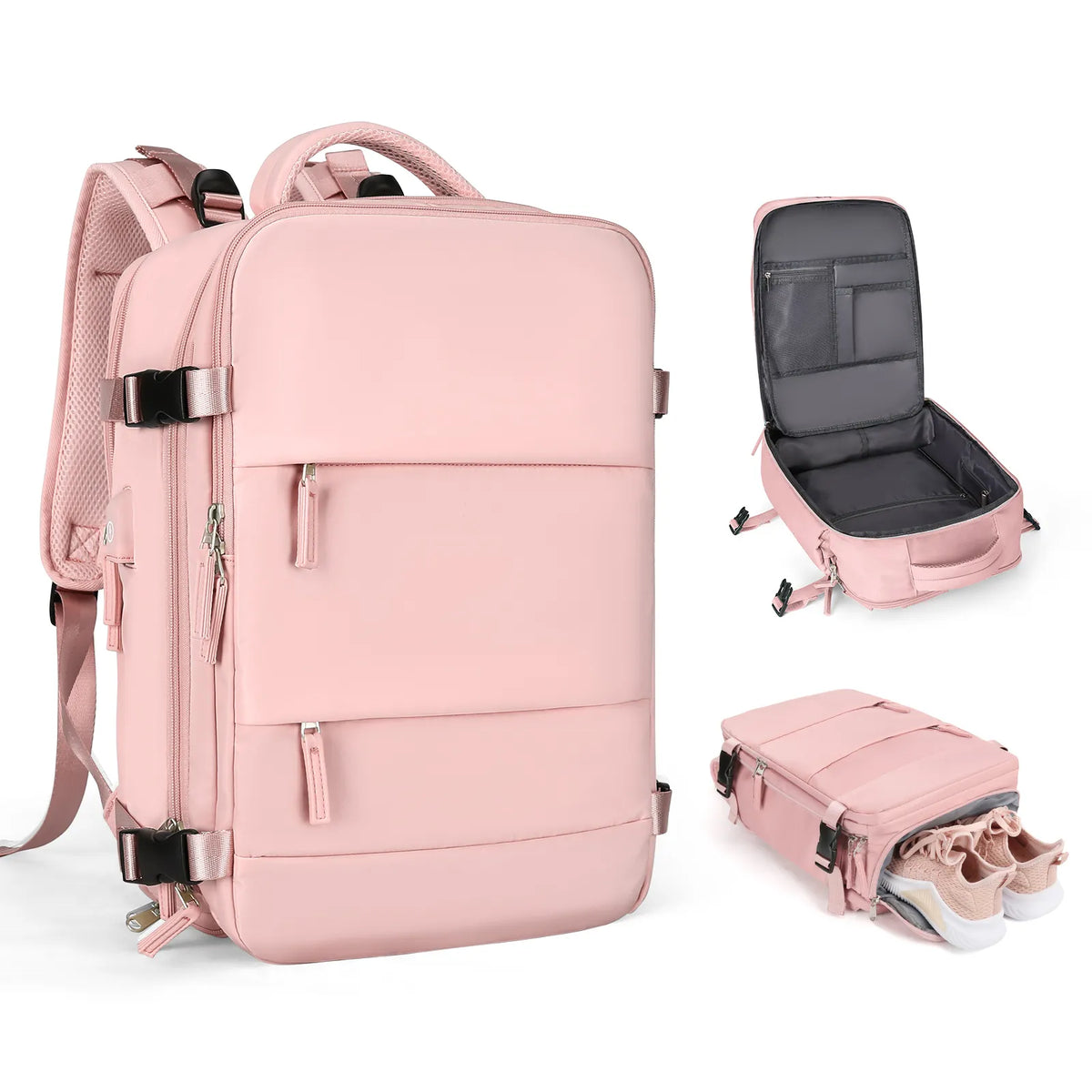 Women's pink travel backpack