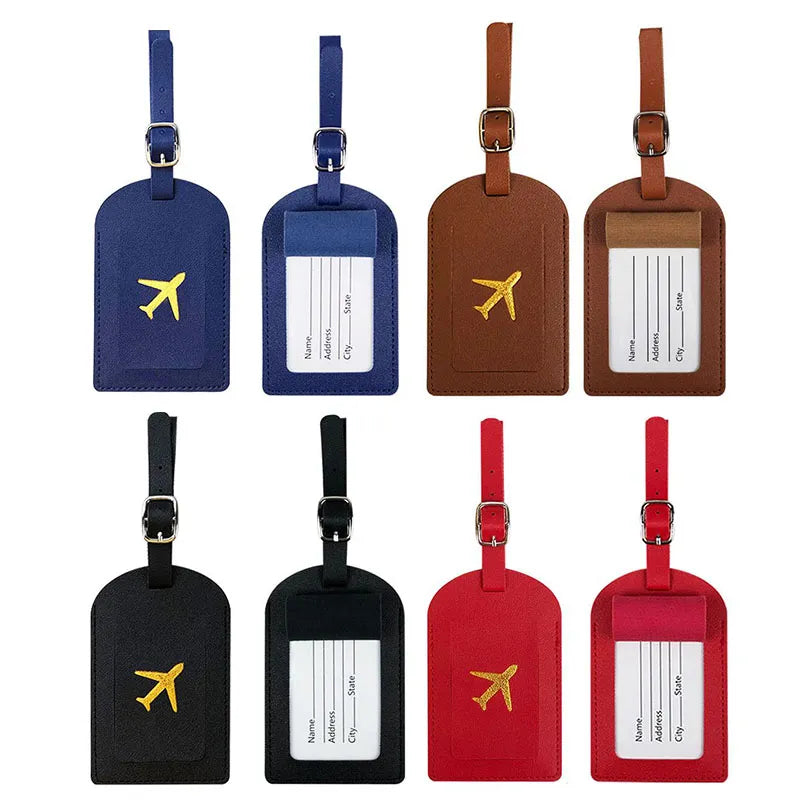 Unisex PU leather luggage tag