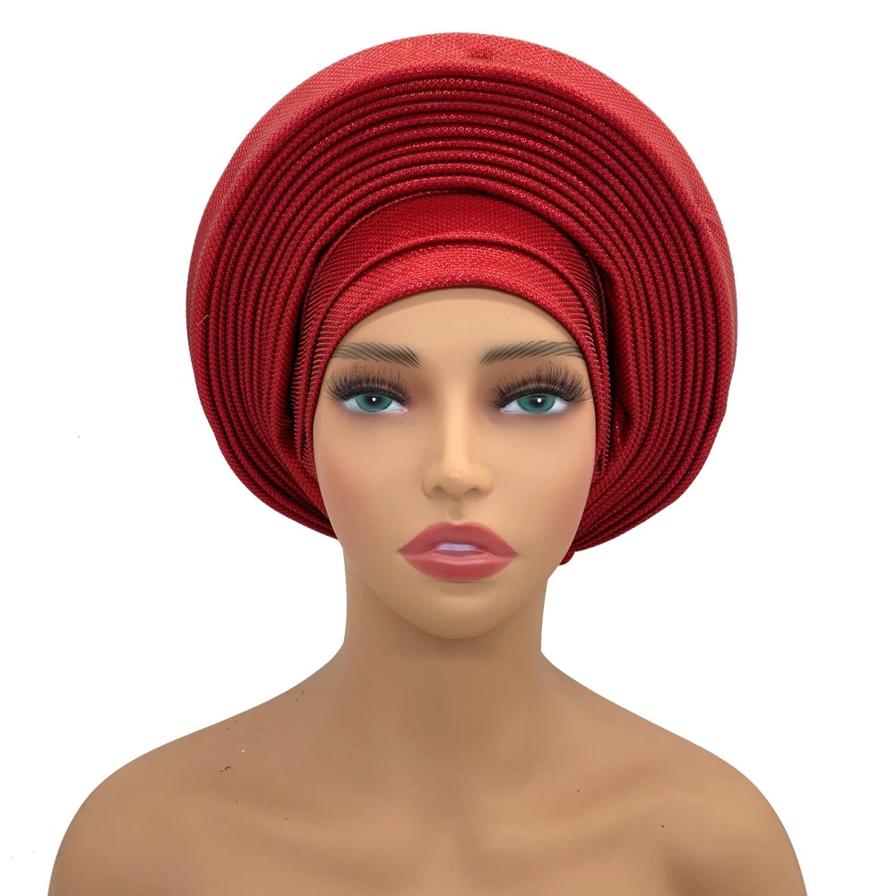Women's wine red made turban, colors