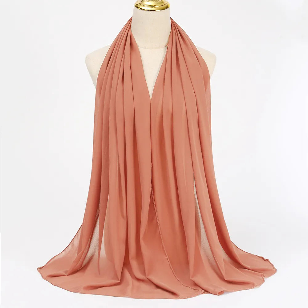 Women's crimson chiffon hijab scarf