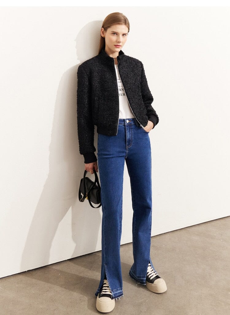 Alternate view: Women's tweed zipper jacket