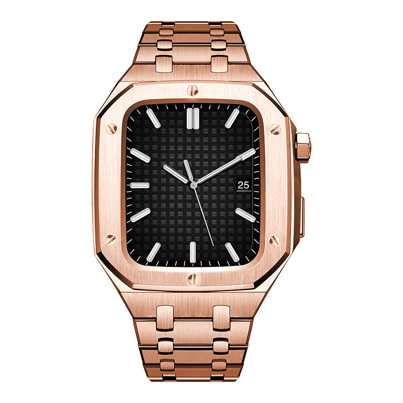 Unisex rose gold armor watch case & strap