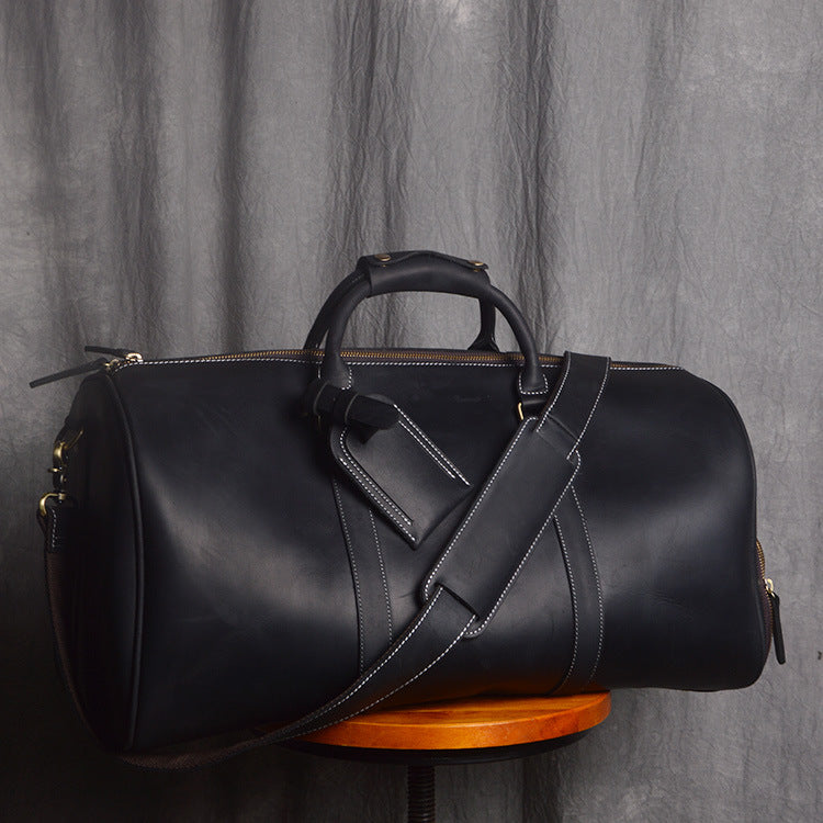 Men's black retro travel bag