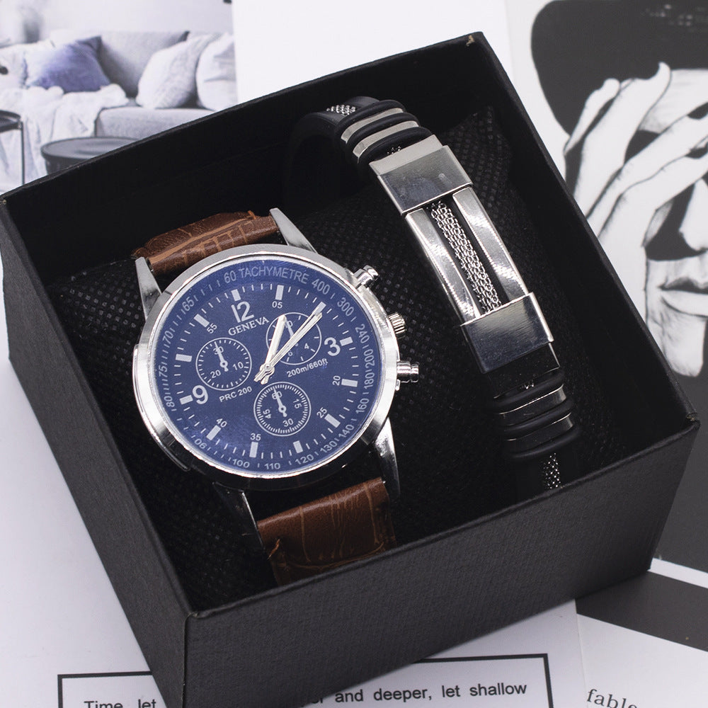 Men's blue light glass watch