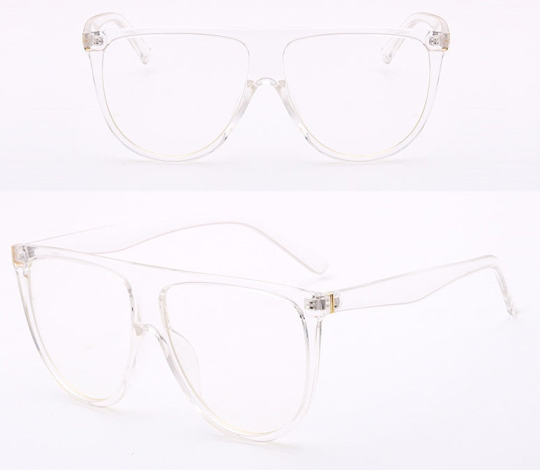 Women's transparent flat gradient sunglasses