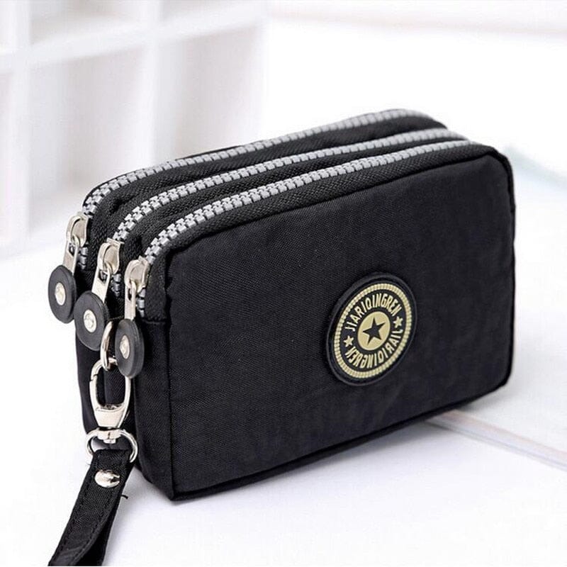 Women's black big capacity wallet