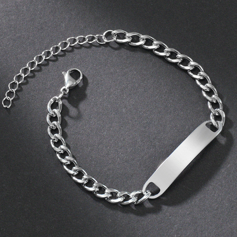 Unisex silver custom bracelet