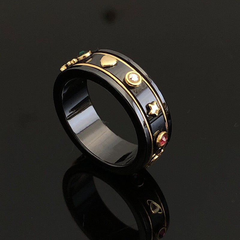 Unisex retro twist letter ring