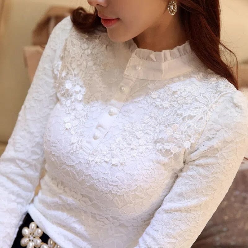 Women's white loose casual blouse