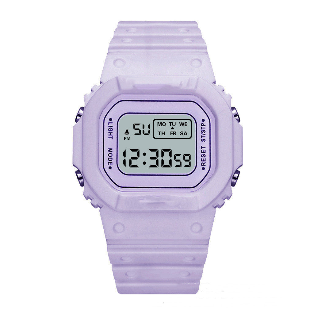 Unisex purple LED watch