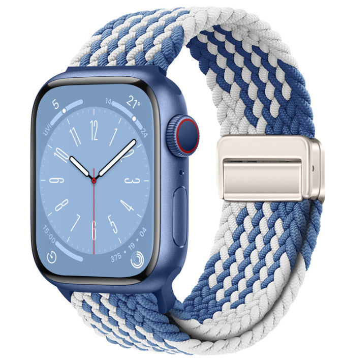 Unisex zpattern blue and white woven loop watch band