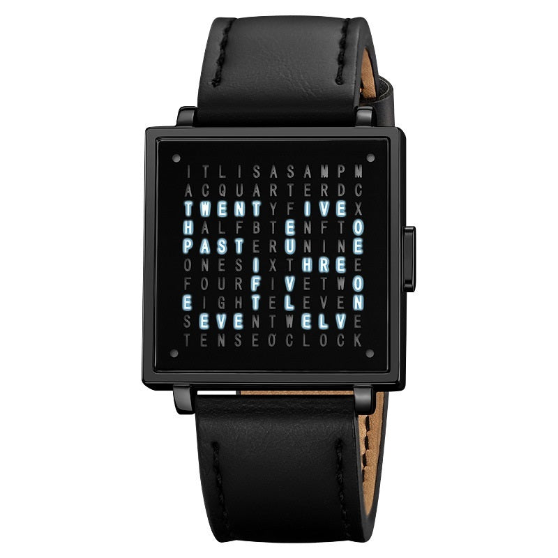 Unisex black belt military sport wristwatch