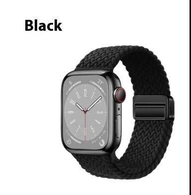 Unisex wave pattern black buck integrated watch band