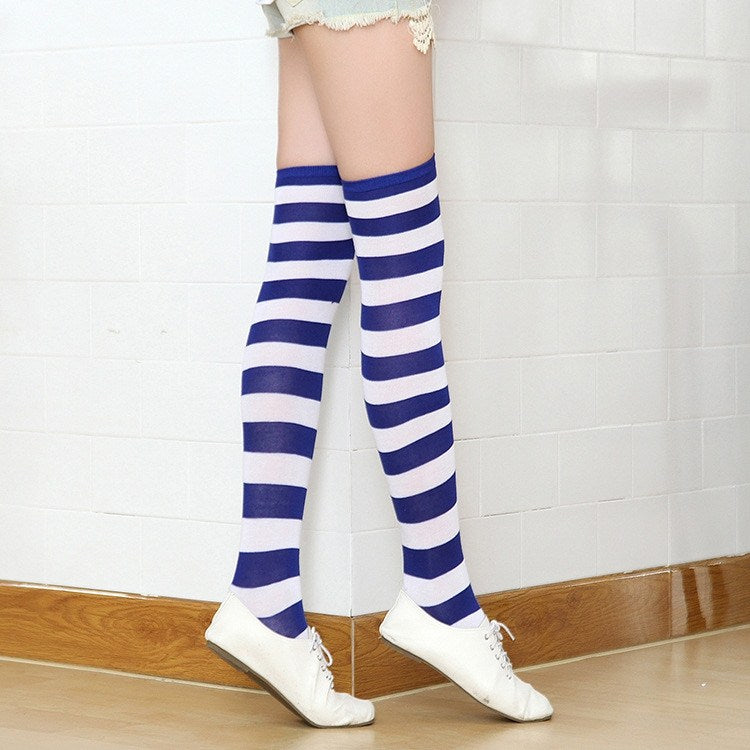 Women's Striped Thigh High Socks - view 24