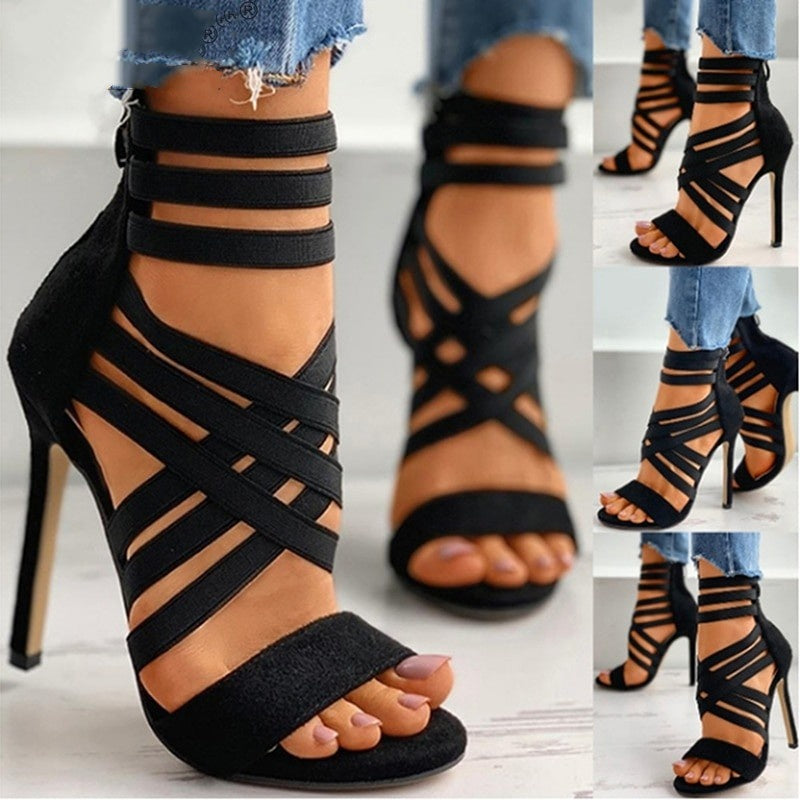Women's zipper high sandals