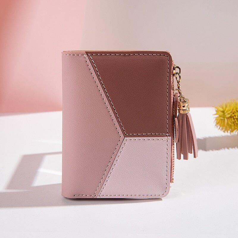 Women's pink leather wallet