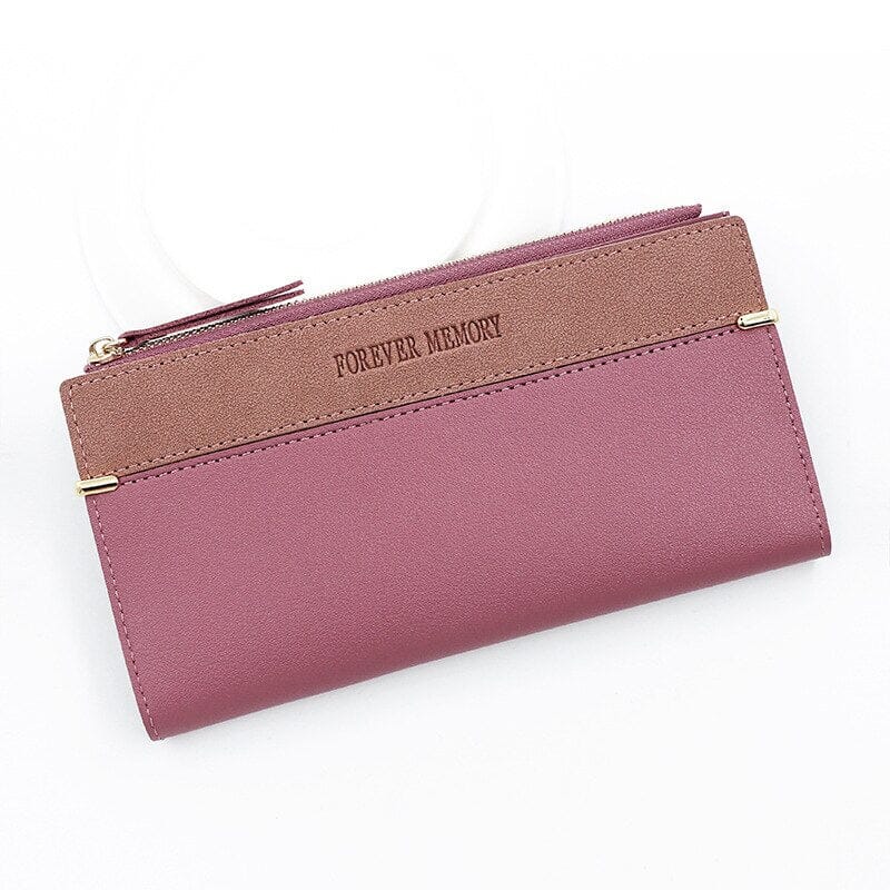Women's long leather wallet