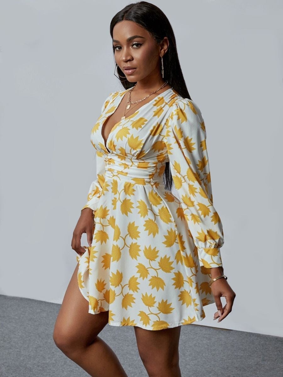 Alternate view: Women's maple leaf print dress