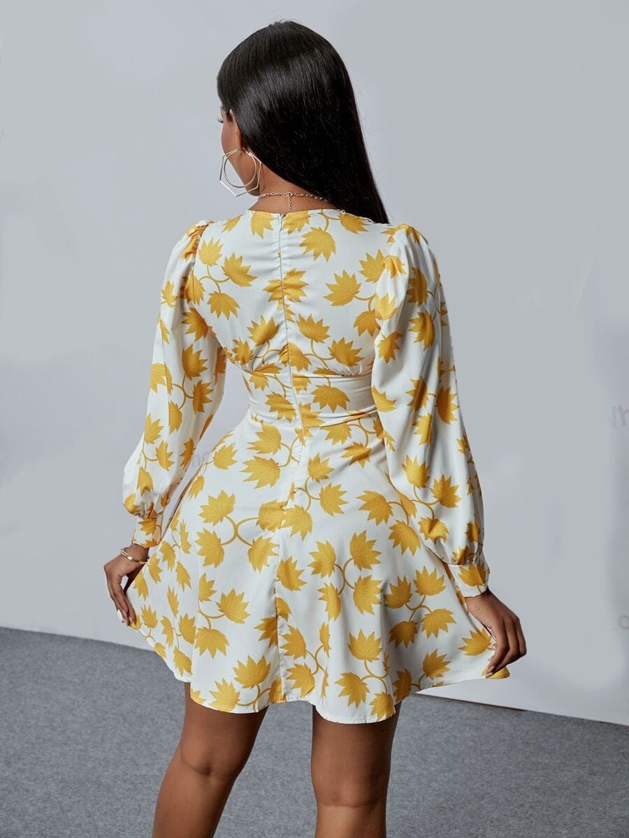 Alternate view: Women's maple leaf print dress