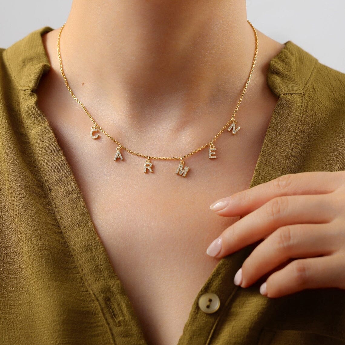 Alternate view: Women's personalized necklace