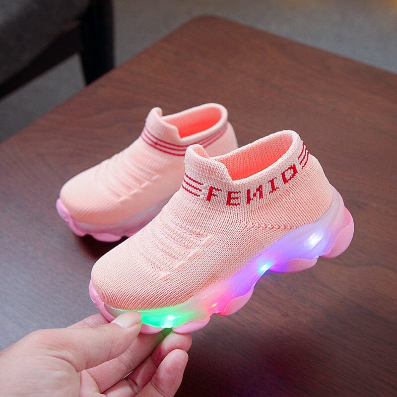 Unisex pink LED luminous sneakers