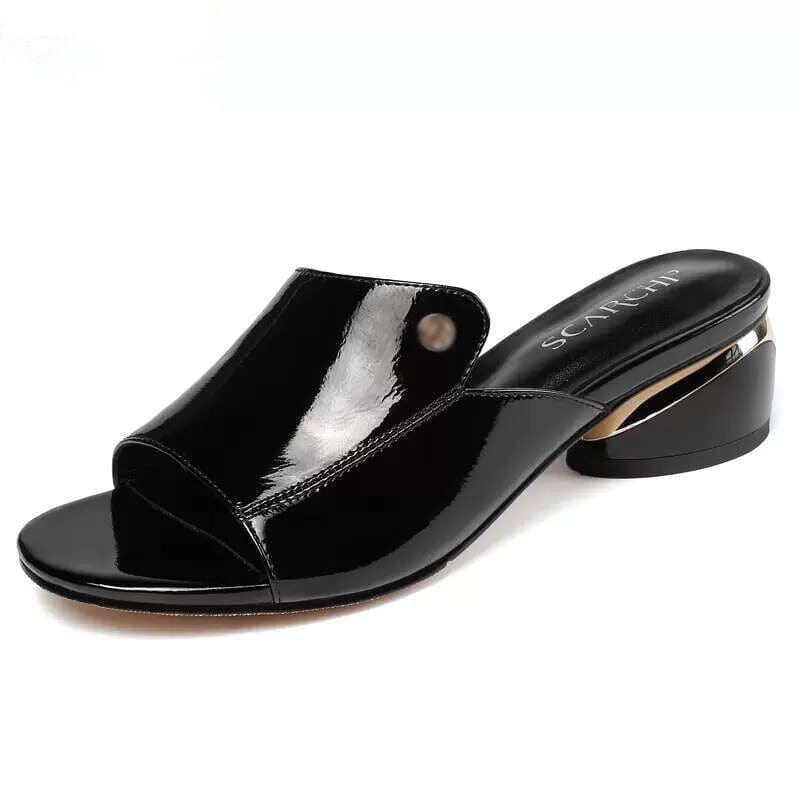 Women's black summer heels