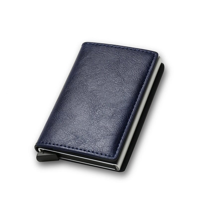 Unisex blue thin smart wallets
